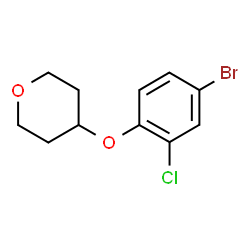ChemSpider 2D Image | 4-(4-Bromo-2-chlorophenoxy)tetrahydro-2H-pyran | C11H12BrClO2