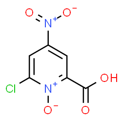 ChemSpider 2D Image | 6-Chloro-4-nitro-2-pyridinecarboxylic acid 1-oxide | C6H3ClN2O5