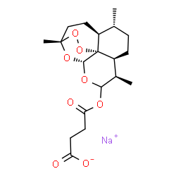 ChemSpider 2D Image | Sodium 4-oxo-4-{[(1S,4S,5R,8S,9R,12R,13R)-1,5,9-trimethyl-11,14,15,16-tetraoxatetracyclo[10.3.1.0~4,13~.0~8,13~]hexadec-10-yl]oxy}butanoate | C19H27NaO8
