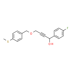ChemSpider 2D Image | 1-(4-Fluorophenyl)-4-{[4-(methylsulfanyl)benzyl]oxy}-2-butyn-1-ol | C18H17FO2S