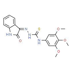 ChemSpider 2D Image | (2Z)-2-(2-Oxo-1,2-dihydro-3H-indol-3-ylidene)-N-(3,4,5-trimethoxyphenyl)hydrazinecarbothioamide | C18H18N4O4S