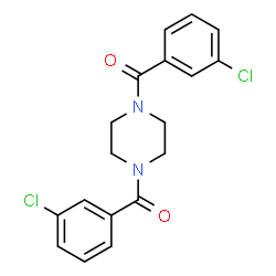 ChemSpider 2D Image | 1,4-bis(3-chlorobenzoyl)piperazine | C18H16Cl2N2O2