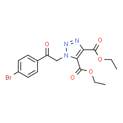 ChemSpider 2D Image | Diethyl 1-[2-(4-bromophenyl)-2-oxoethyl]-1H-1,2,3-triazole-4,5-dicarboxylate | C16H16BrN3O5