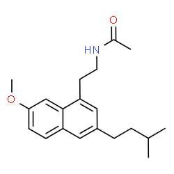 ChemSpider 2D Image | N-{2-[7-Methoxy-3-(3-methylbutyl)-1-naphthyl]ethyl}acetamide | C20H27NO2