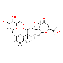 ChemSpider 2D Image | (16alpha,20R,24S)-16,24-epoxy-2,20,25-trihydroxycucurbita-1,5-diene-3,11,22-trione 2-O-beta-D-glucopyranoside | C36H52O12