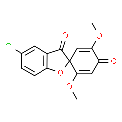 ChemSpider 2D Image | 5-Chloro-2',5'-dimethoxy-3H,4'H-spiro[1-benzofuran-2,1'-cyclohexa[2,5]diene]-3,4'-dione | C15H11ClO5