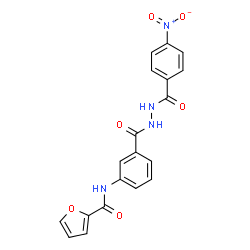 ChemSpider 2D Image | N-(3-{[2-(4-Nitrobenzoyl)hydrazino]carbonyl}phenyl)-2-furamide | C19H14N4O6
