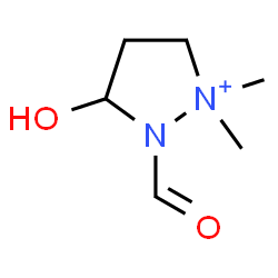 ChemSpider 2D Image | 2-Formyl-3-hydroxy-1,1-dimethylpyrazolidin-1-ium | C6H13N2O2