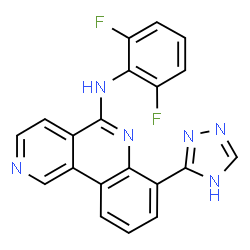 ChemSpider 2D Image | N-(2,6-Difluorophenyl)-7-(1H-1,2,4-triazol-3-yl)benzo[c][2,6]naphthyridin-5-amine | C20H12F2N6