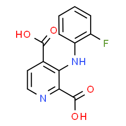 ChemSpider 2D Image | 3-[(2-Fluorophenyl)amino]-2,4-pyridinedicarboxylic acid | C13H9FN2O4