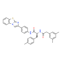 ChemSpider 2D Image | Nalpha-[(3,5-Dimethylphenyl)acetyl]-N-[4-(imidazo[2,1-b][1,3]benzothiazol-2-yl)phenyl]-4-methyl-L-phenylalaninamide | C35H32N4O2S