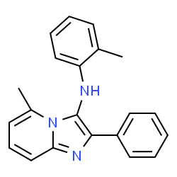 ChemSpider 2D Image | 5-Methyl-N-(2-methylphenyl)-2-phenylimidazo[1,2-a]pyridin-3-amine | C21H19N3