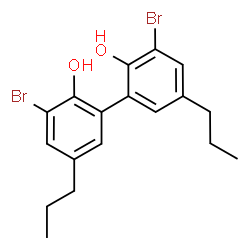 ChemSpider 2D Image | 3,3'-Dibromo-5,5'-dipropyl-2,2'-biphenyldiol | C18H20Br2O2