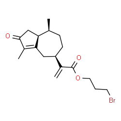 ChemSpider 2D Image | 3-Bromopropyl 2-[(5R,8S,8aS)-3,8-dimethyl-2-oxo-1,2,4,5,6,7,8,8a-octahydro-5-azulenyl]acrylate | C18H25BrO3