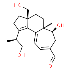 ChemSpider 2D Image | (3aS,5aR,6S)-6-Hydroxy-3a-(hydroxymethyl)-1-[(2S)-1-hydroxy-2-propanyl]-5a-methyl-2,3,3a,4,5,5a,6,7-octahydrocyclohepta[e]indene-8-carbaldehyde | C20H28O4