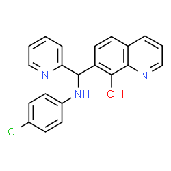 ChemSpider 2D Image | 7-{[(4-Chlorophenyl)amino](2-pyridinyl)methyl}-8-quinolinol | C21H16ClN3O