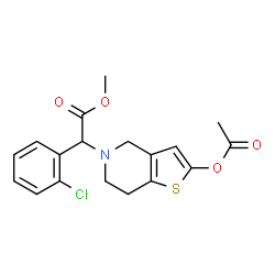 ChemSpider 2D Image | Methyl (2-acetoxy-6,7-dihydrothieno[3,2-c]pyridin-5(4H)-yl)(2-chlorophenyl)acetate | C18H18ClNO4S