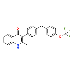 ChemSpider 2D Image | 2-Methyl-3-{4-[4-(trifluoromethoxy)benzyl]phenyl}-4(1H)-quinolinone | C24H18F3NO2