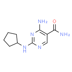 ChemSpider 2D Image | 4-Amino-2-(cyclopentylamino)-5-pyrimidinecarboxamide | C10H15N5O