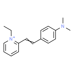 ChemSpider 2D Image | 2-[2-[4-(Dimethylamino)phenyl]ethenyl]-1-ethylpyridinium | C17H21N2