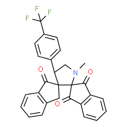 ChemSpider 2D Image | 1'-Methyl-4'-[4-(trifluoromethyl)phenyl]dispiro[indene-2,2'-pyrrolidine-3',2''-indene]-1,1'',3(3''H)-trione | C28H20F3NO3