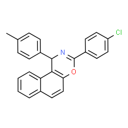 ChemSpider 2D Image | 3-(4-Chlorophenyl)-1-(4-methylphenyl)-1H-naphtho[1,2-e][1,3]oxazine | C25H18ClNO