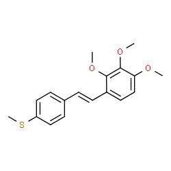 ChemSpider 2D Image | 1,2,3-Trimethoxy-4-{(E)-2-[4-(methylsulfanyl)phenyl]vinyl}benzene | C18H20O3S