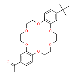 ChemSpider 2D Image | 1-[13-(2-Methyl-2-propanyl)-6,7,9,10,17,18,20,21-octahydrodibenzo[b,k][1,4,7,10,13,16]hexaoxacyclooctadecin-2-yl]ethanone | C26H34O7