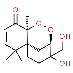 ChemSpider 2D Image | (1R,6S,9R)-10-Hydroxy-10-(hydroxymethyl)-2,2,6-trimethyl-7,8-dioxatricyclo[7.3.1.0~1,6~]tridec-3-en-5-one | C15H22O5