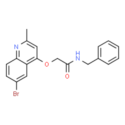 ChemSpider 2D Image | N-Benzyl-2-[(6-bromo-2-methyl-4-quinolinyl)oxy]acetamide | C19H17BrN2O2