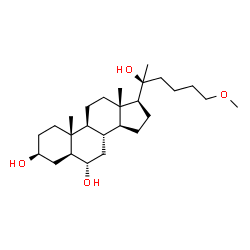 ChemSpider 2D Image | (3S,5S,6S,8R,9S,10R,13S,14S,17S)-17-[(2S)-2-Hydroxy-6-methoxy-2-hexanyl]-10,13-dimethylhexadecahydro-1H-cyclopenta[a]phenanthrene-3,6-diol | C26H46O4