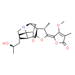 ChemSpider 2D Image | (5Z)-5-{(1S,4S,5R,6S,8S,9S,13S)-9-[(3R)-3-Hydroxybutyl]-4-methyl-2,14-dioxa-10-azapentacyclo[6.5.1.0~1,5~.0~6,10~.0~9,13~]tetradec-3-ylidene}-4-methoxy-3-methyl-2(5H)-furanone | C22H29NO6