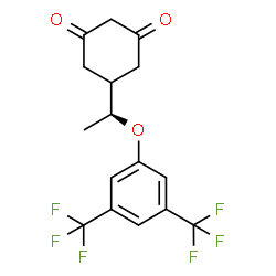 ChemSpider 2D Image | 5-{(1S)-1-[3,5-Bis(trifluoromethyl)phenoxy]ethyl}-1,3-cyclohexanedione | C16H14F6O3