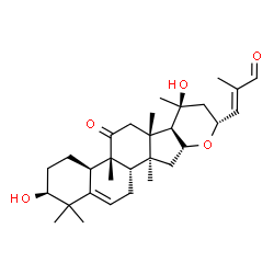 ChemSpider 2D Image | (1S,4R,9beta,16alpha,23R,24E)-1,20-Dihydroxy-9,10,14-trimethyl-11-oxo-16,23-epoxy-4,9-cyclo-9,10-secocholesta-5,24-dien-26-al | C30H44O5