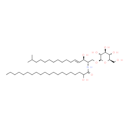 ChemSpider 2D Image | N-2-(hydroxyicosanoyl)-1-O-beta-D-glucosyl-15-methylhexadecasphing-4-enine | C43H83NO9