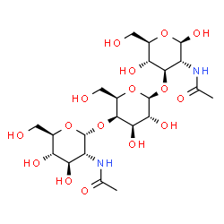 ChemSpider 2D Image | alpha-D-GlcpNAc-(1->4)-beta-D-Galp-(1->3)-beta-D-GlcpNAc | C22H38N2O16
