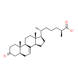 ChemSpider 2D Image | (5alpha,25S)-3-Oxocholest-7-en-26-oate | C27H41O3
