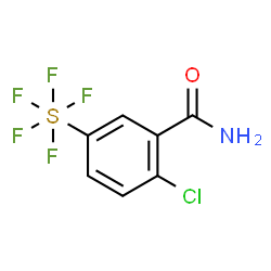 ChemSpider 2D Image | 2-Chloro-5-(pentafluoro-lambda~6~-sulfanyl)benzamide | C7H5ClF5NOS