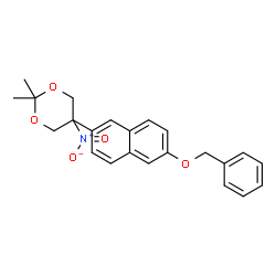 ChemSpider 2D Image | 5-[6-(Benzyloxy)-2-naphthyl]-2,2-dimethyl-5-nitro-1,3-dioxane | C23H23NO5
