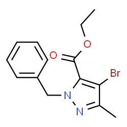 ChemSpider 2D Image | Ethyl 1-benzyl-4-bromo-3-methyl-1H-pyrazole-5-carboxylate | C14H15BrN2O2