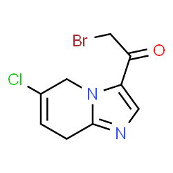 ChemSpider 2D Image | 2-Bromo-1-(6-chloro-5,8-dihydroimidazo[1,2-a]pyridin-3-yl)ethanone | C9H8BrClN2O