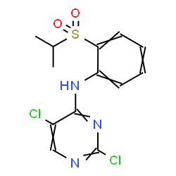 ChemSpider 2D Image | 2,5-Dichloro-N-[2-(isopropylsulfonyl)phenyl]-4-pyrimidinamine | C13H13Cl2N3O2S