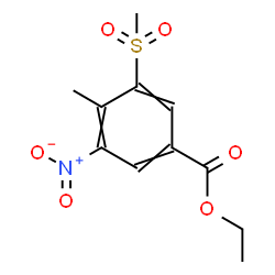 ChemSpider 2D Image | Ethyl 4-methyl-3-(methylsulfonyl)-5-nitrobenzoate | C11H13NO6S