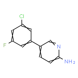 ChemSpider 2D Image | 5-(3-CHLORO-5-FLUOROPHENYL)PYRIDIN-2-AMINE | C11H8ClFN2