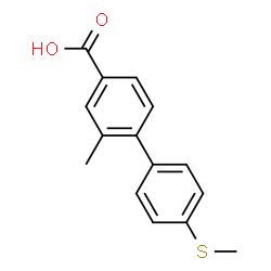 ChemSpider 2D Image | 2-Methyl-4'-(methylsulfanyl)-4-biphenylcarboxylic acid | C15H14O2S