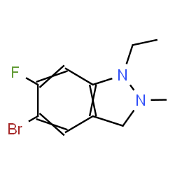 ChemSpider 2D Image | 5-Bromo-1-ethyl-6-fluoro-2-methyl-2,3-dihydro-1H-indazole | C10H12BrFN2