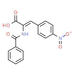 ChemSpider 2D Image | (2Z)-2-(Benzoylamino)-3-(4-nitrophenyl)acrylic acid | C16H12N2O5