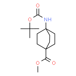 ChemSpider 2D Image | Methyl 4-({[(2-methyl-2-propanyl)oxy]carbonyl}amino)bicyclo[2.2.2]octane-1-carboxylate | C15H25NO4