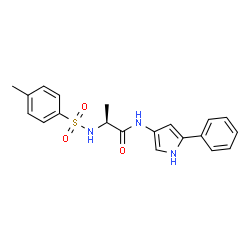 ChemSpider 2D Image | N~2~-[(4-Methylphenyl)sulfonyl]-N-(5-phenyl-1H-pyrrol-3-yl)-L-alaninamide | C20H21N3O3S