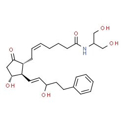 ChemSpider 2D Image | (5Z)-N-(1,3-Dihydroxy-2-propanyl)-7-{(1R,2R,3R)-3-hydroxy-2-[(1E)-3-hydroxy-5-phenyl-1-penten-1-yl]-5-oxocyclopentyl}-5-heptenamide | C26H37NO6